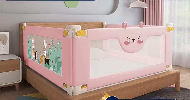 ELSABABY Foldable Bed Rail Guard Pink