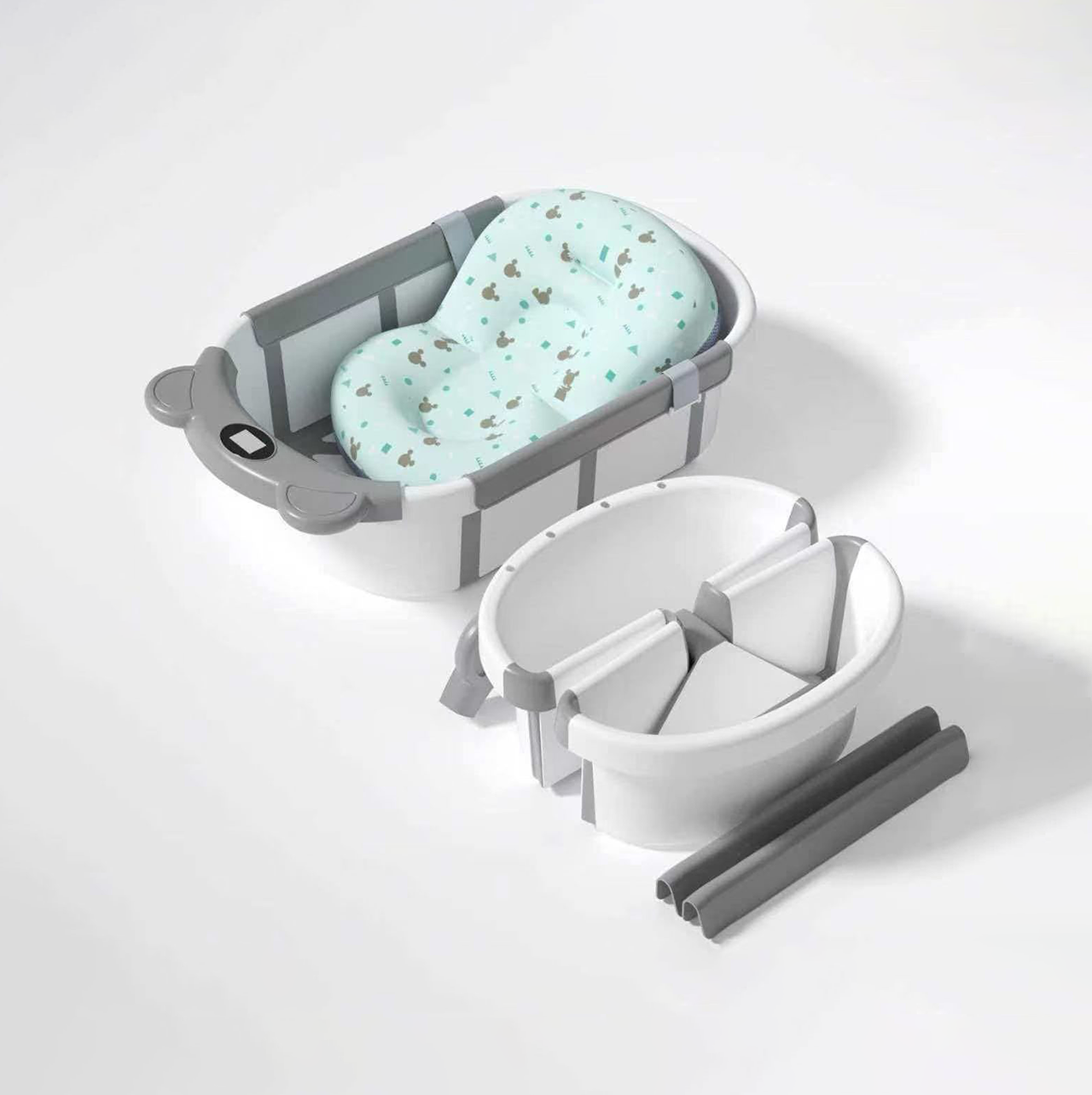 Triple-Fold Collapsible Baby Bathtub
